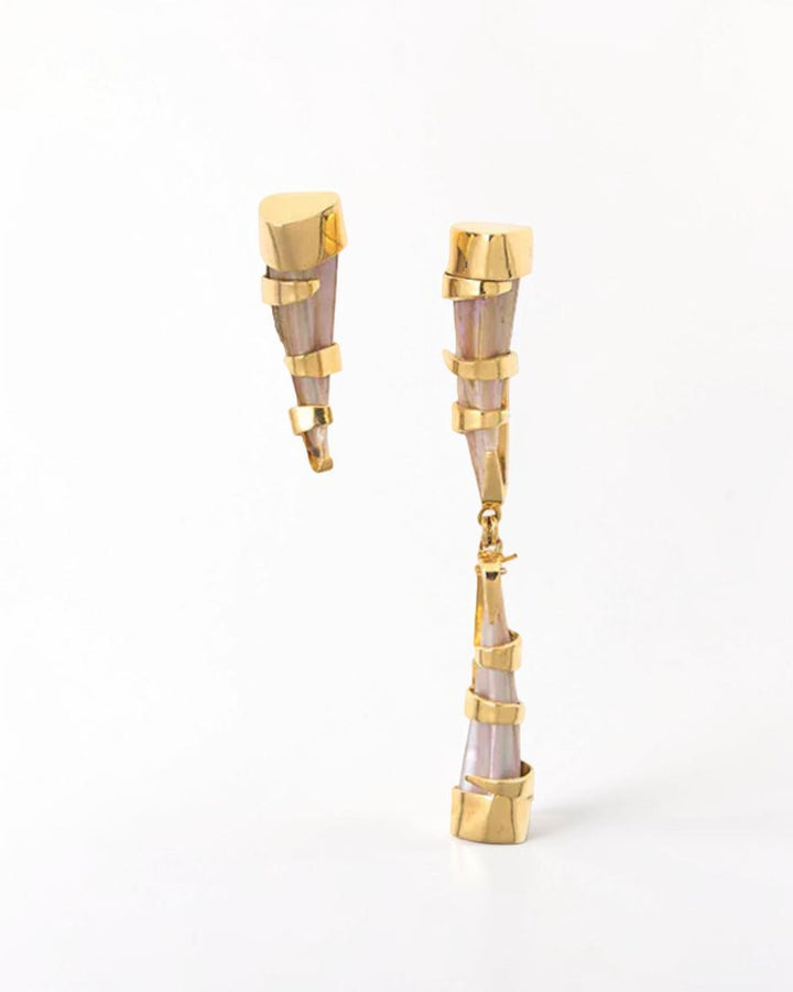 Asymmetrical Mother-of-Pearl Earrings