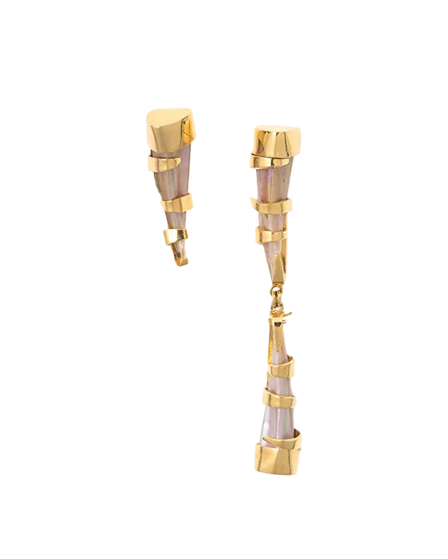 Asymmetrical Mother-of-Pearl Earrings