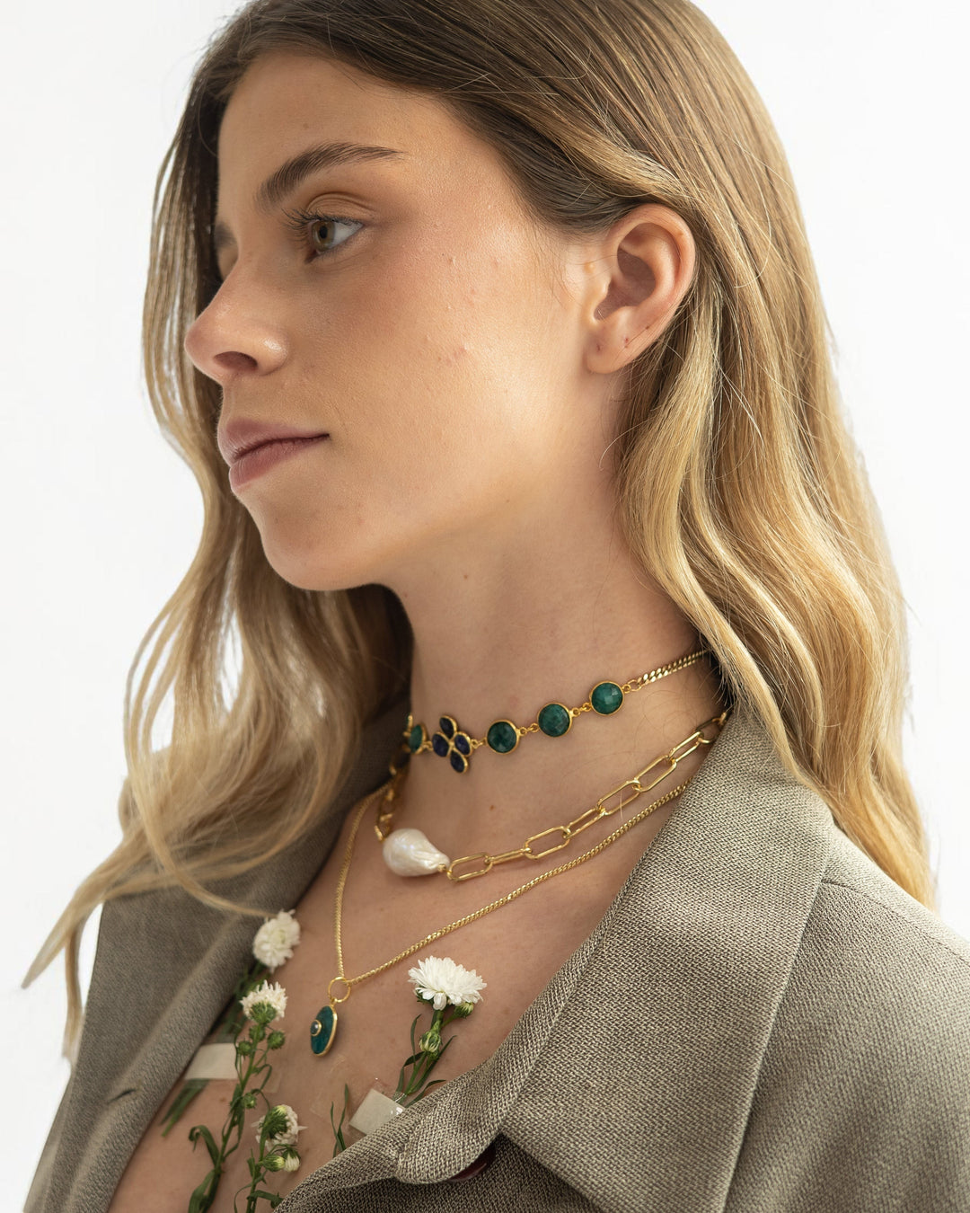 Brisa Choker - Gold/Blue