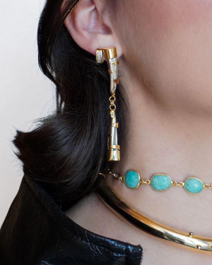 Asymmetrical Mother-of-Pearl Earrings